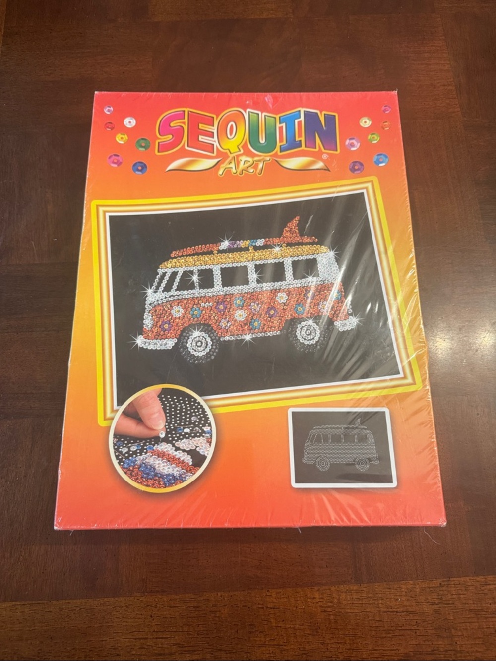 Sequin Art Craft Box Bus